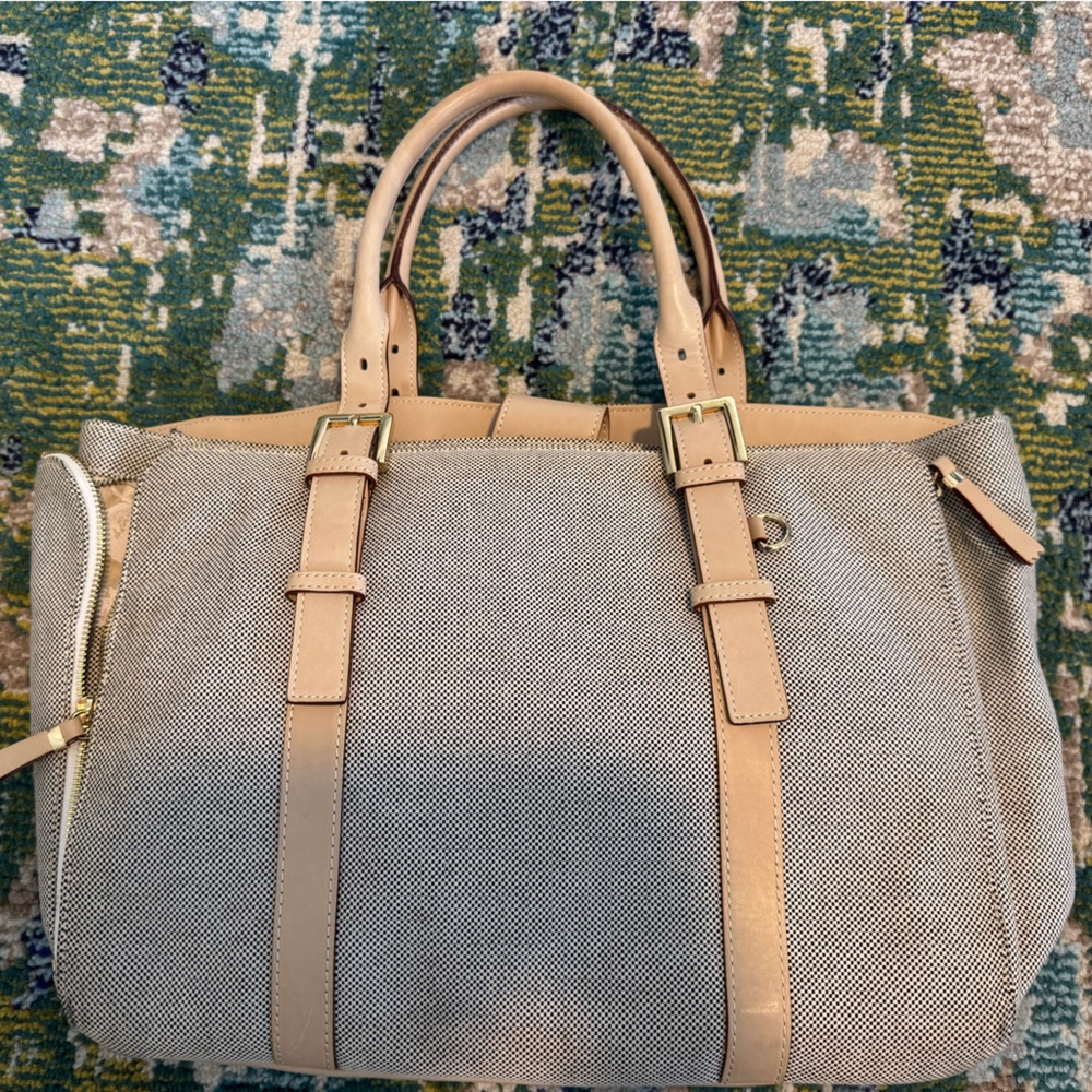 India Hicks black and white micro check computer bag